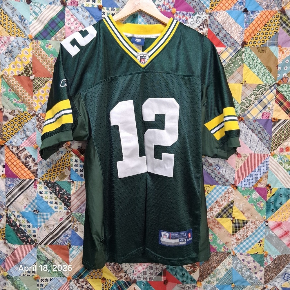 Reebok On Field Green Bay Packers Aaron Rodgers #12 Sewn‎ Jersey Size 48